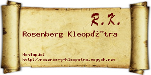 Rosenberg Kleopátra névjegykártya